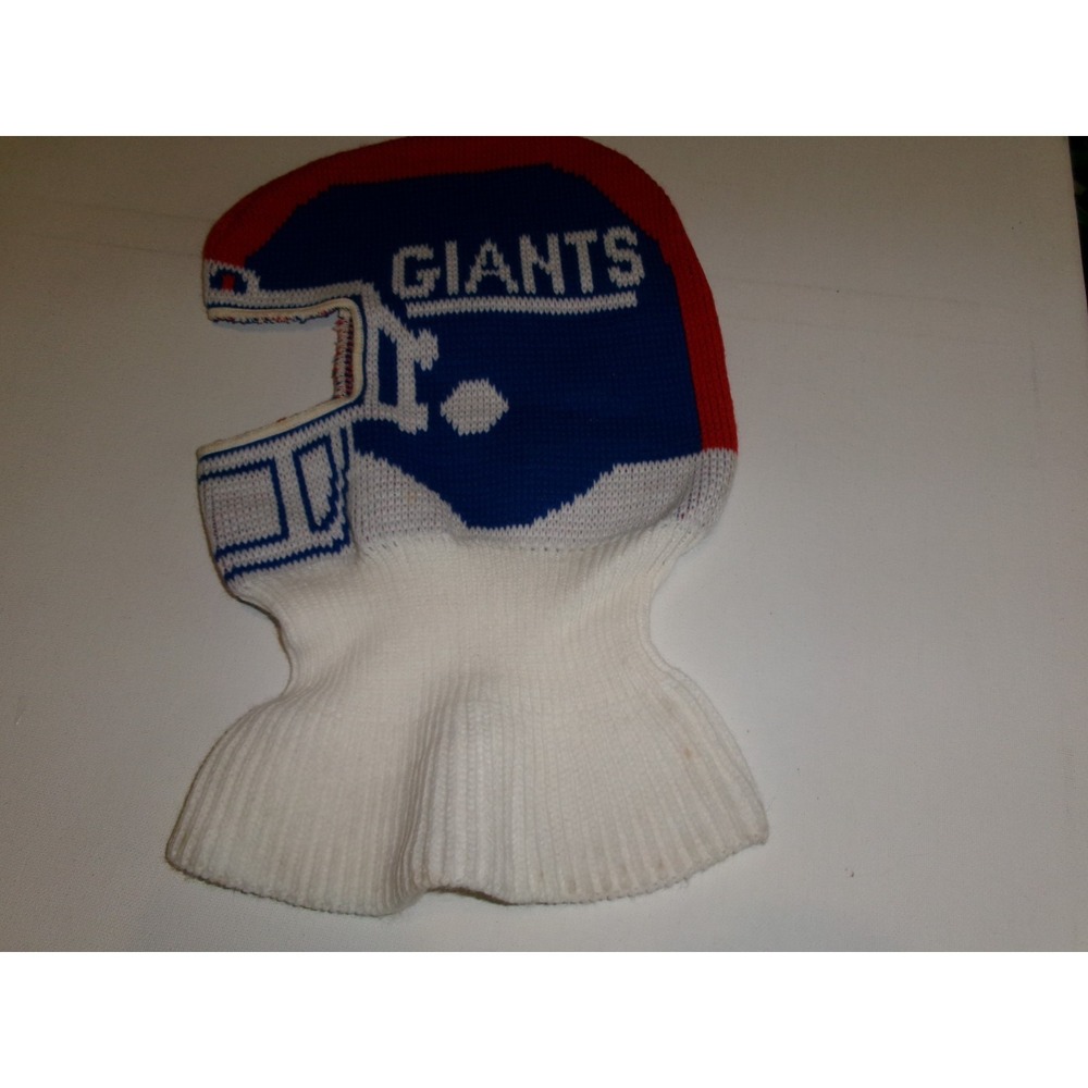 NEW YORK GIANTS 90S RARE 80S  SKI MASK KNIT BEANIE TOBOGGAN HAT CAP VINTAGE BK